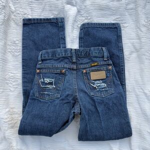 Distressed wrangler kids jeans